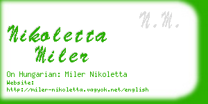 nikoletta miler business card